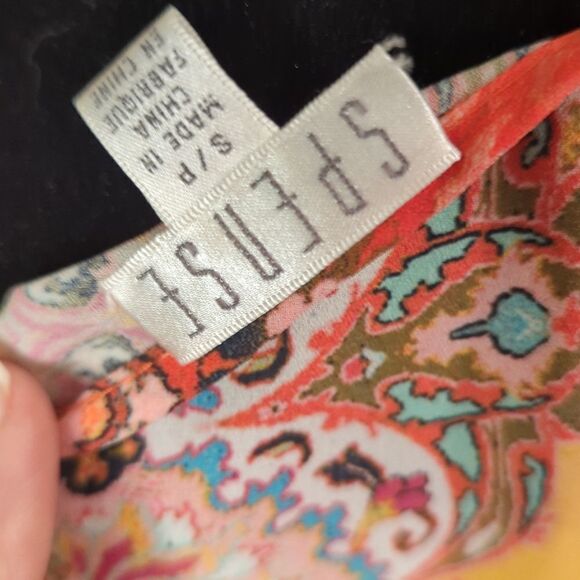 Petite small sheer super soft high low blouse side split - Picture 3 of 4